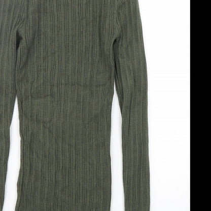 Primark Womens Green Round Neck  Viscose Pullover Jumper Size 4