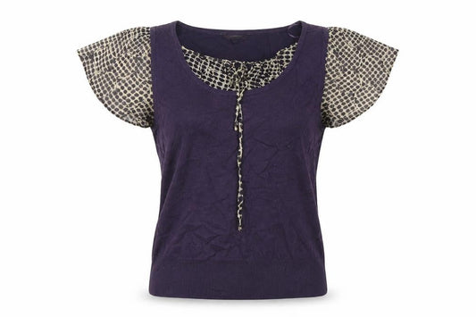 Front view of Zingara women’s multicoloured round neck animal print viscose jumper, size UK 14