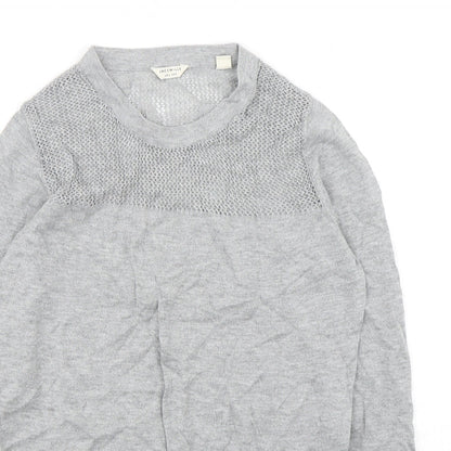 Jack Wills Womens Grey Round Neck  Cotton Pullover Jumper Size 6