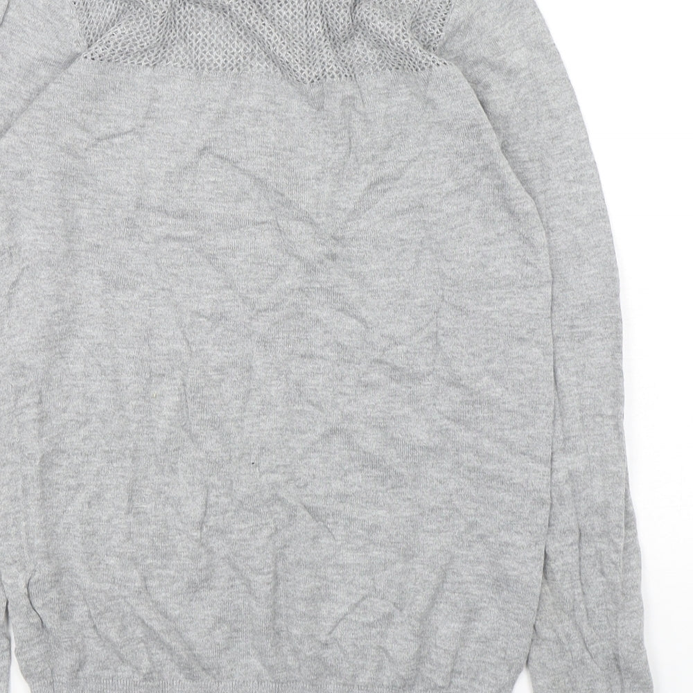 Jack Wills Womens Grey Round Neck  Cotton Pullover Jumper Size 6