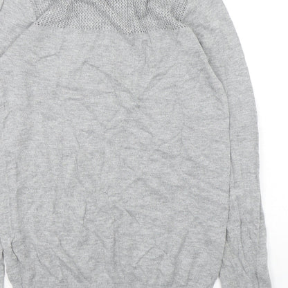 Jack Wills Womens Grey Round Neck  Cotton Pullover Jumper Size 6