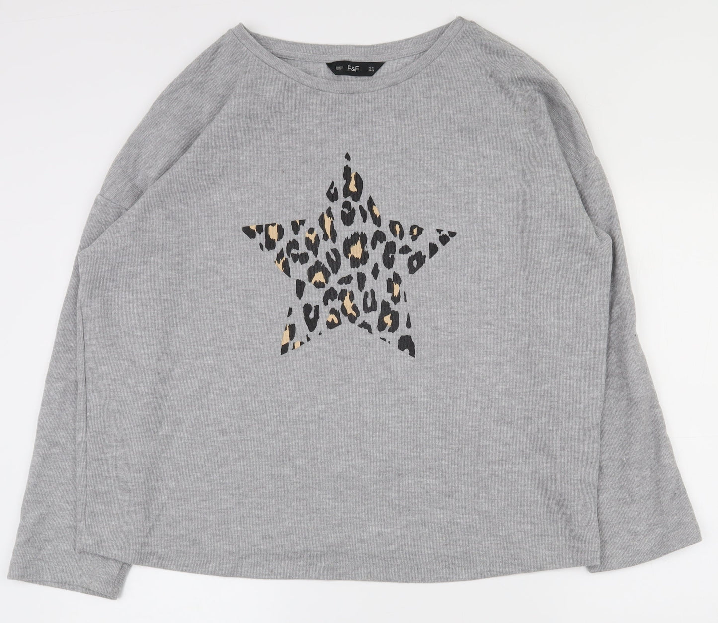 F&F Womens Grey  Polyester Pullover Sweatshirt Size 10  Pullover
