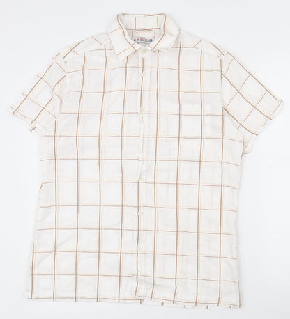 Mens UK Size M Burton White  Button-Up Short Sleeve Casual Shirt