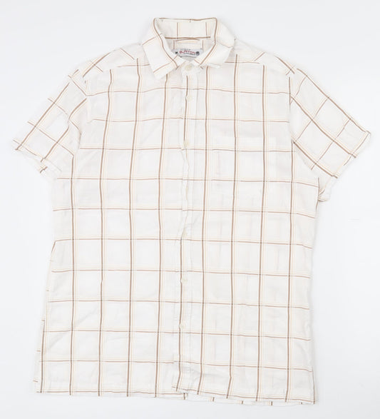 Mens UK Size M Burton White  Button-Up Short Sleeve Casual Shirt