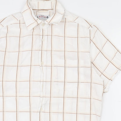 Mens UK Size M Burton White  Button-Up Short Sleeve Casual Shirt