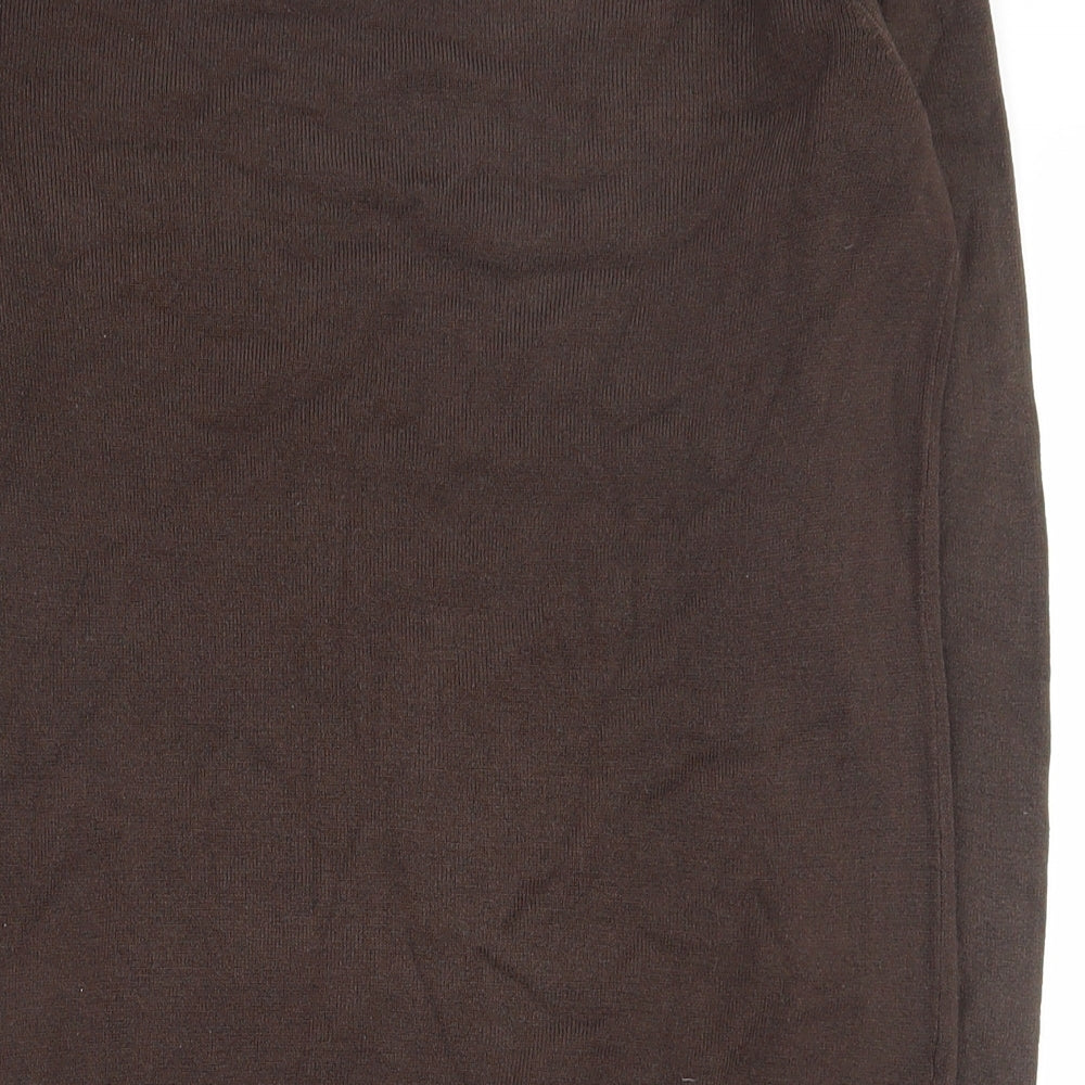 BHS Womens Brown Round Neck  Acrylic Pullover Jumper Size 8