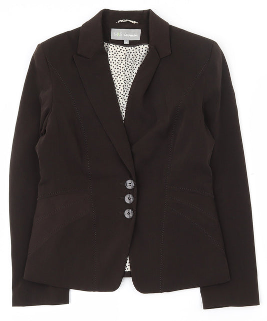 Marks and Spencer Womens Brown  Polyester Jacket Suit Jacket Size 10
