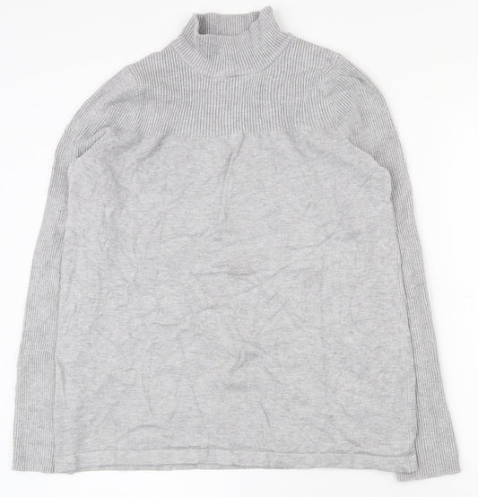 Nutmeg Womens Grey High Neck  Viscose Pullover Jumper Size 14