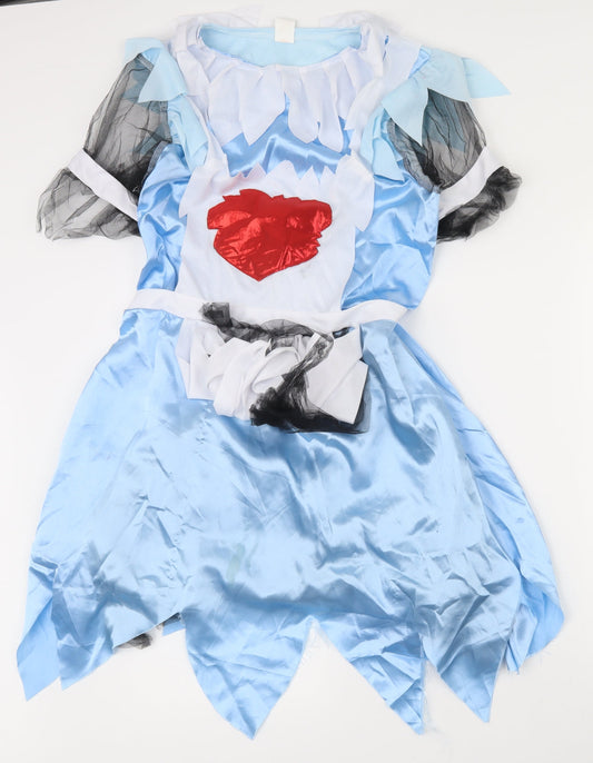 Smiffys Womens Blue  Polyester Fit & Flare  Size S  Round Neck Pullover - Zombie undead nurse fancy dress costume