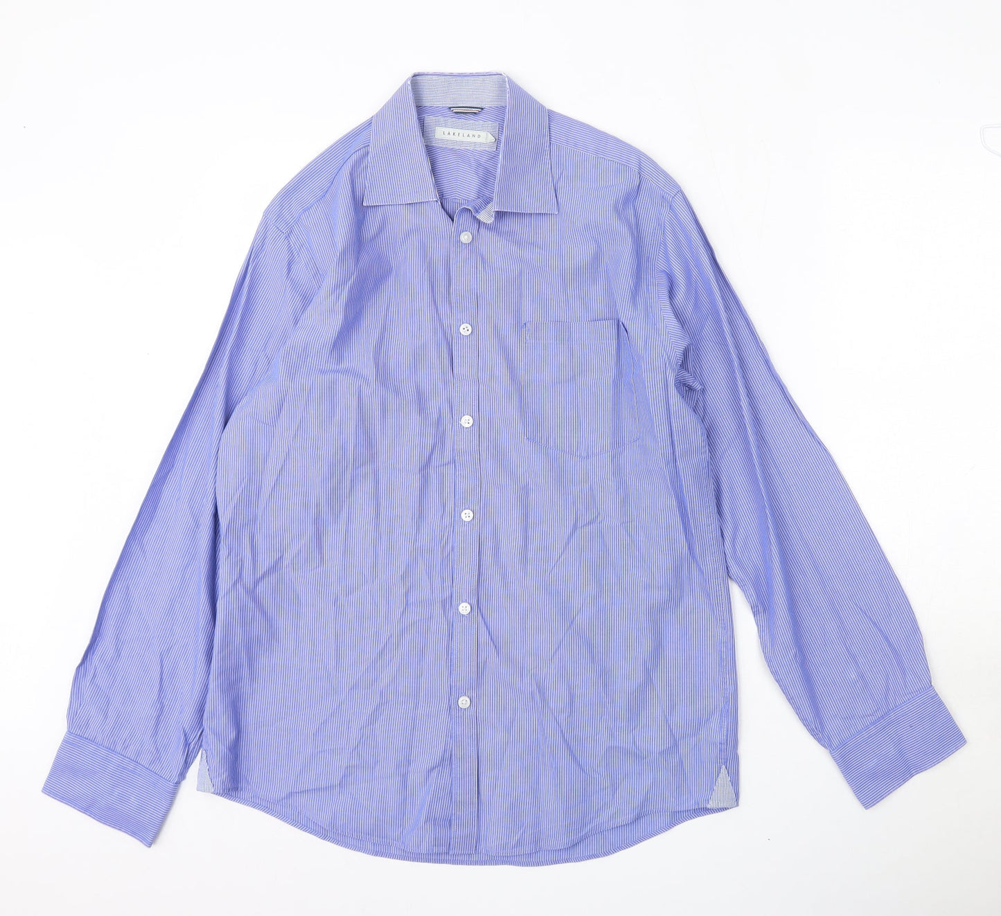 Mens UK Collar Size M Lakeland Smart Blue  Dress Shirt