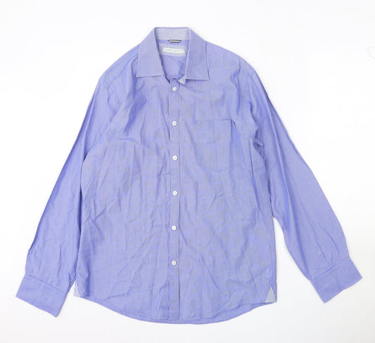 Mens UK Collar Size M Lakeland Smart Blue  Dress Shirt