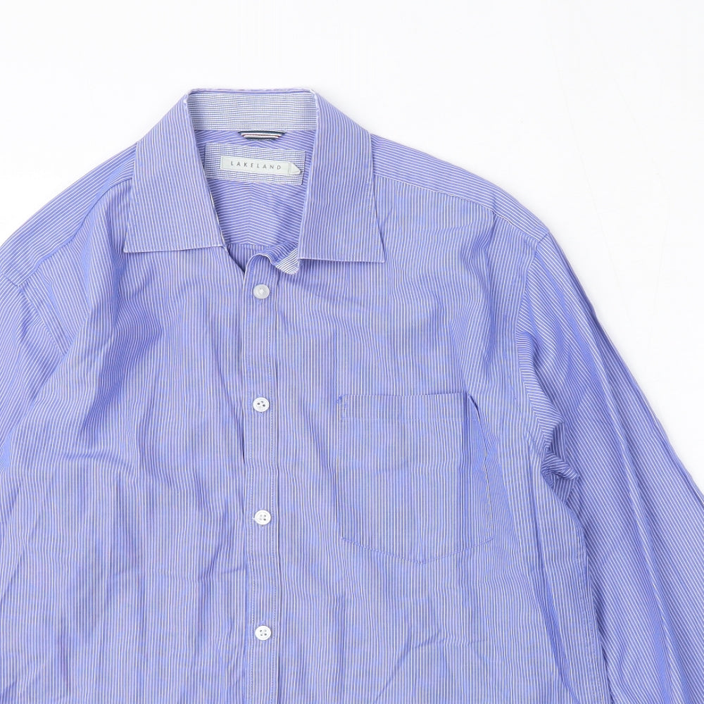 Mens UK Collar Size M Lakeland Smart Blue  Dress Shirt