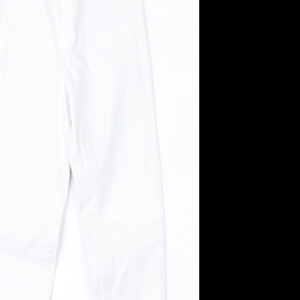 Topshop Womens White  Cotton Skinny Jeans Size 25 L28 in Regular Zip