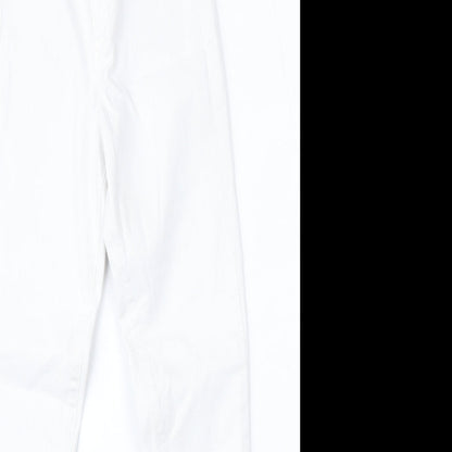 Topshop Womens White  Cotton Skinny Jeans Size 25 L28 in Regular Zip
