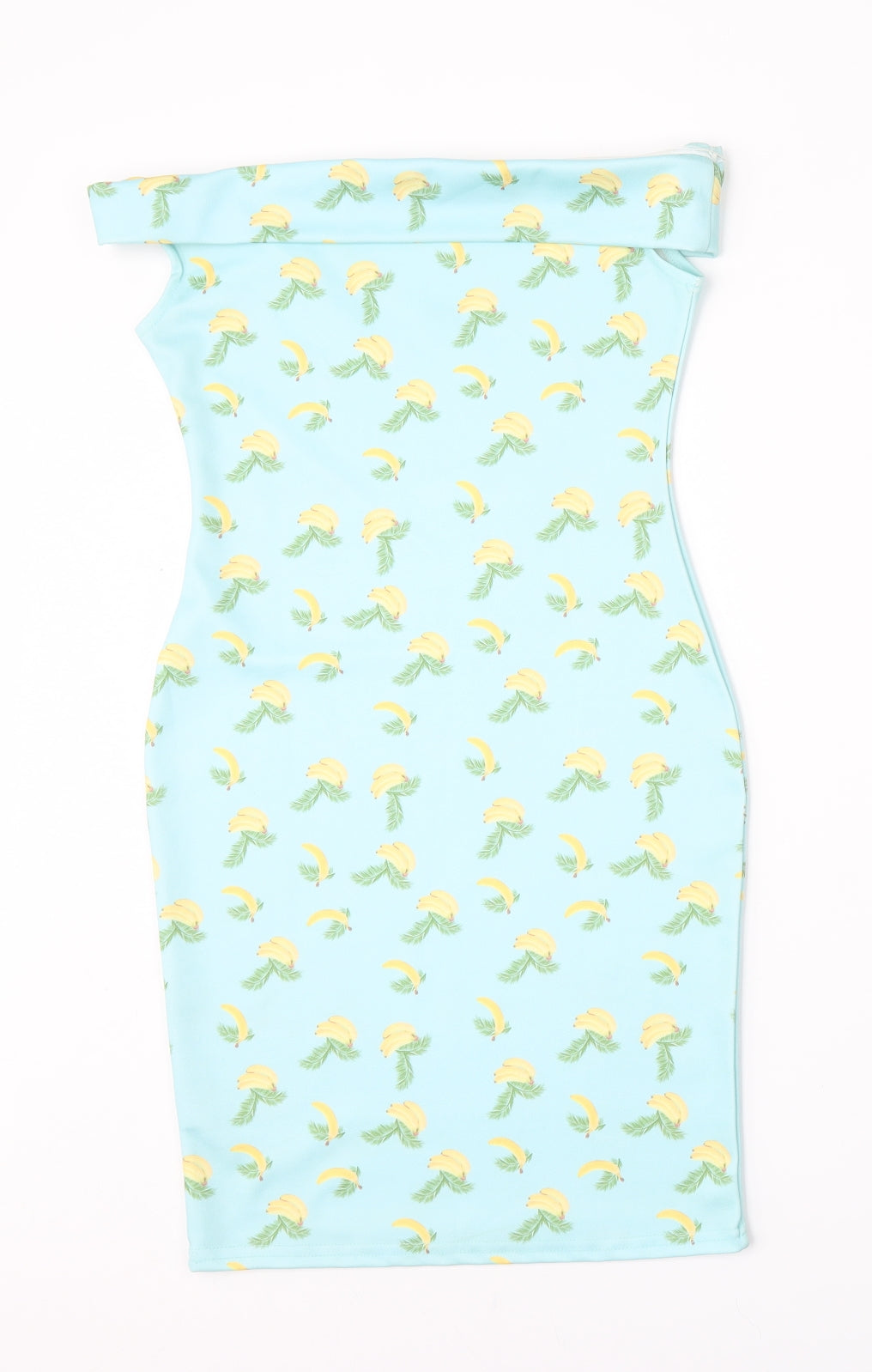 PRETTYLITTLETHING Womens Blue Geometric Polyester Pencil Dress  Size 6  Round Neck