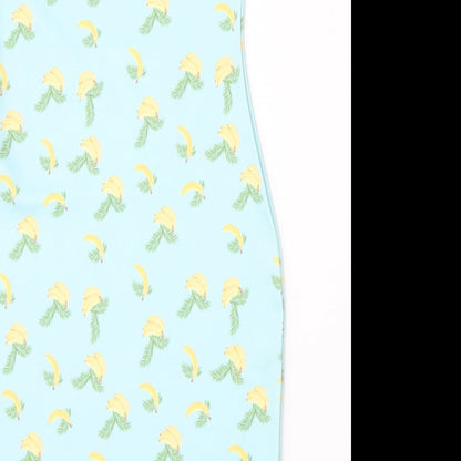 PRETTYLITTLETHING Womens Blue Geometric Polyester Pencil Dress  Size 6  Round Neck