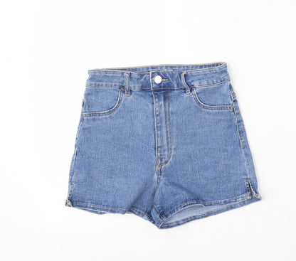 H&M Womens Blue  Cotton Bermuda Shorts Size 6 L3 in Regular Zip
