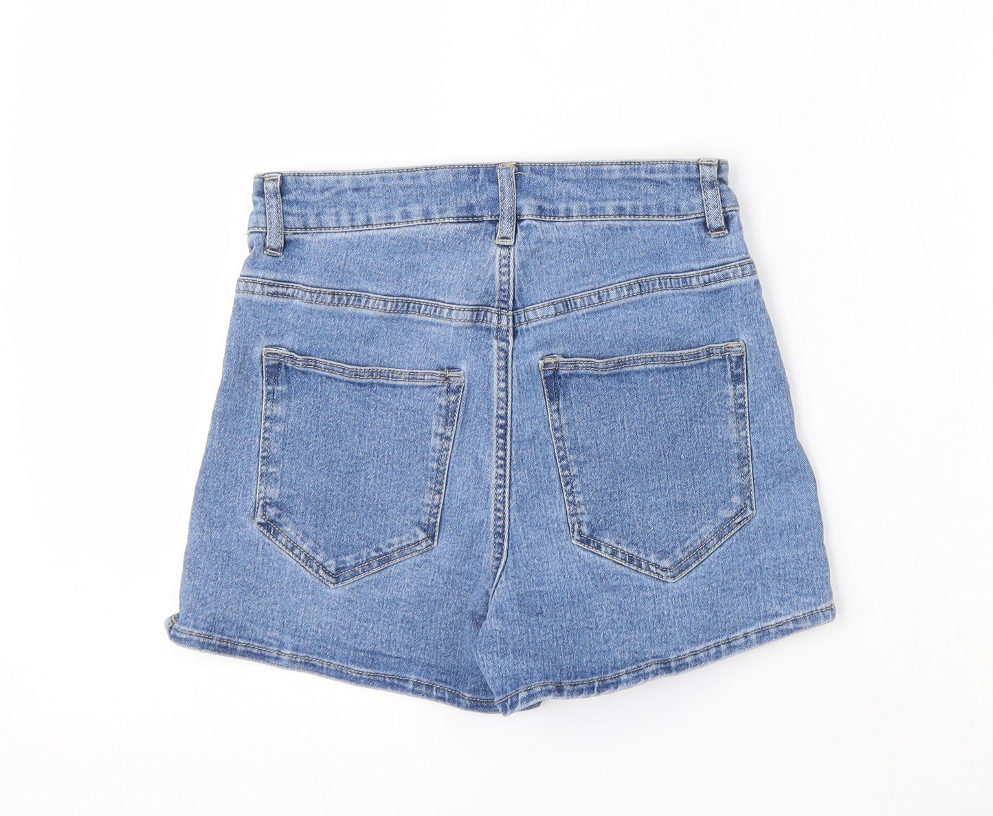 H&M Womens Blue  Cotton Bermuda Shorts Size 6 L3 in Regular Zip