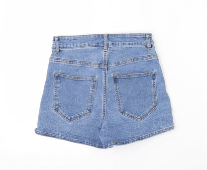 H&M Womens Blue  Cotton Bermuda Shorts Size 6 L3 in Regular Zip