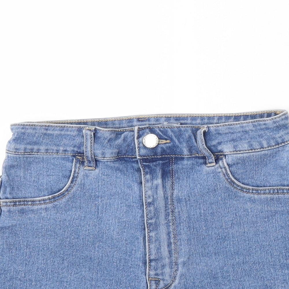 H&M Womens Blue  Cotton Bermuda Shorts Size 6 L3 in Regular Zip