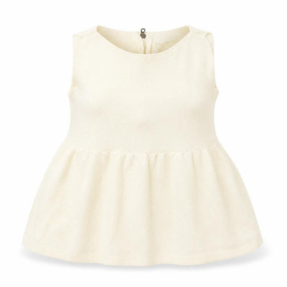 Front view of Zara Knit women’s beige viscose basic blouse, size M, round neck