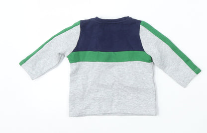 F&F Boys Grey  Cotton Pullover Jumper Size 3-6 Months