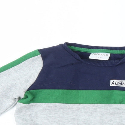 F&F Boys Grey  Cotton Pullover Jumper Size 3-6 Months