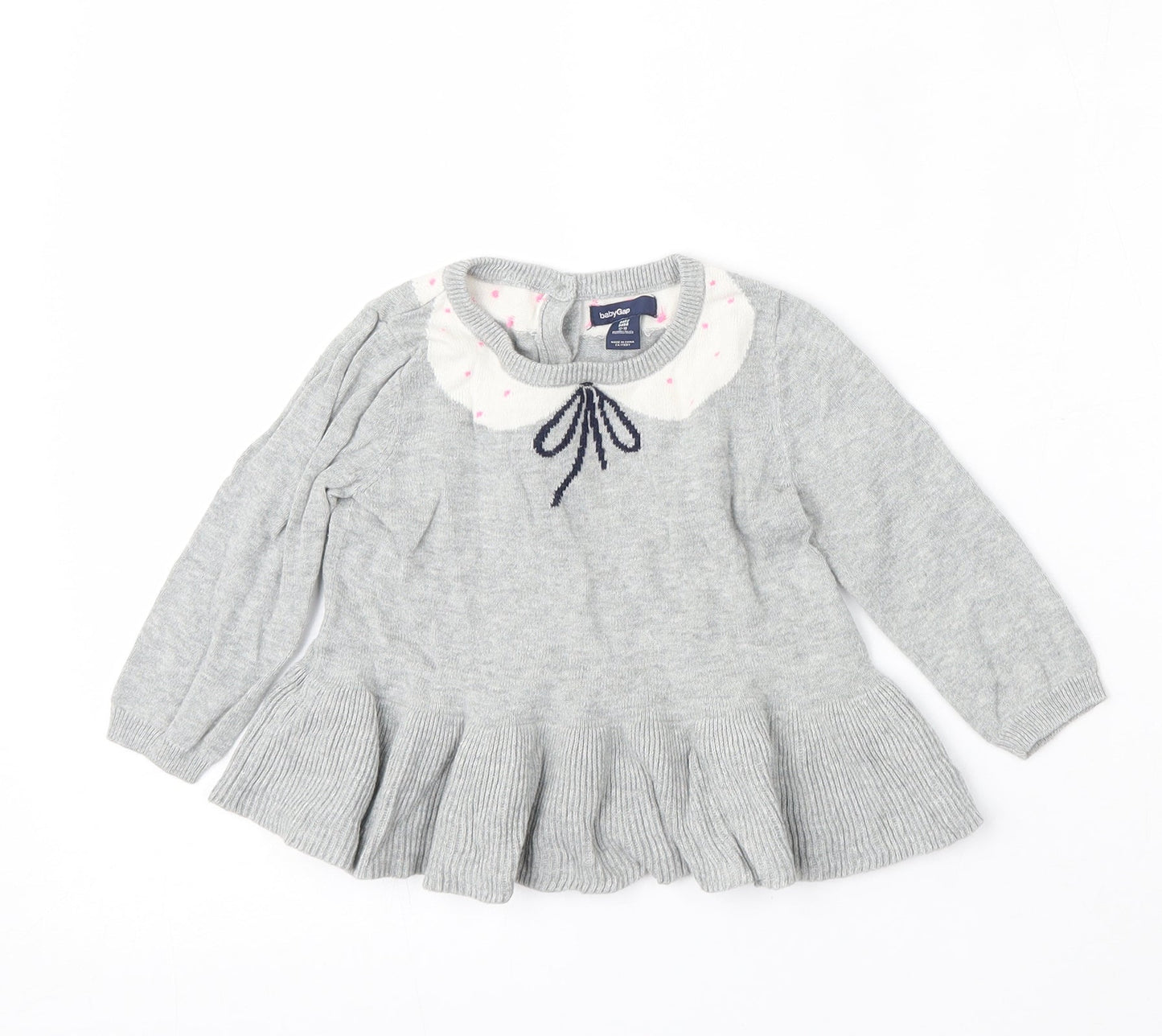Gap Boys Grey  Cotton Skater Dress  Size 12-18 Months  Round Neck