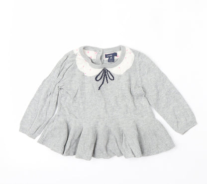 Gap Boys Grey  Cotton Skater Dress  Size 12-18 Months  Round Neck