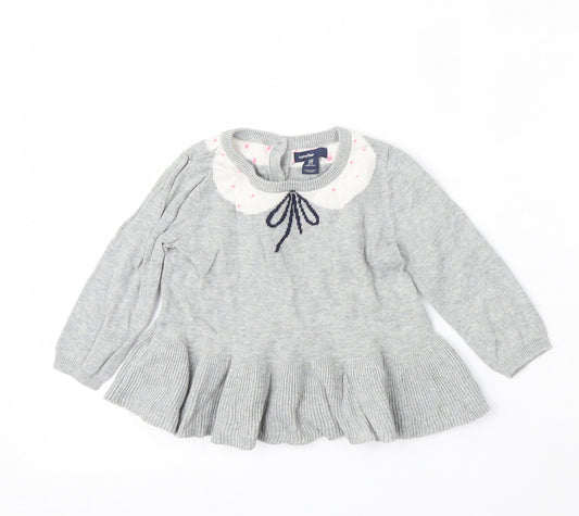 Gap Boys Grey  Cotton Skater Dress  Size 12-18 Months  Round Neck