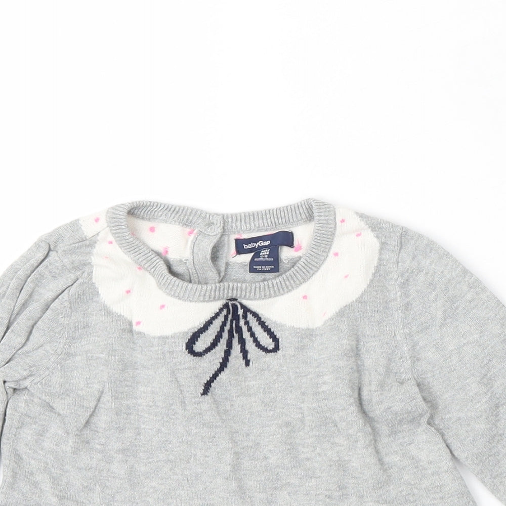 Gap Boys Grey  Cotton Skater Dress  Size 12-18 Months  Round Neck