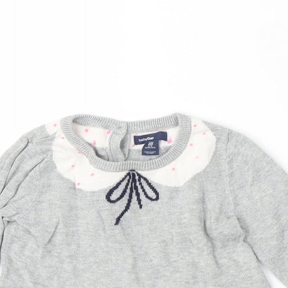 Gap Boys Grey  Cotton Skater Dress  Size 12-18 Months  Round Neck