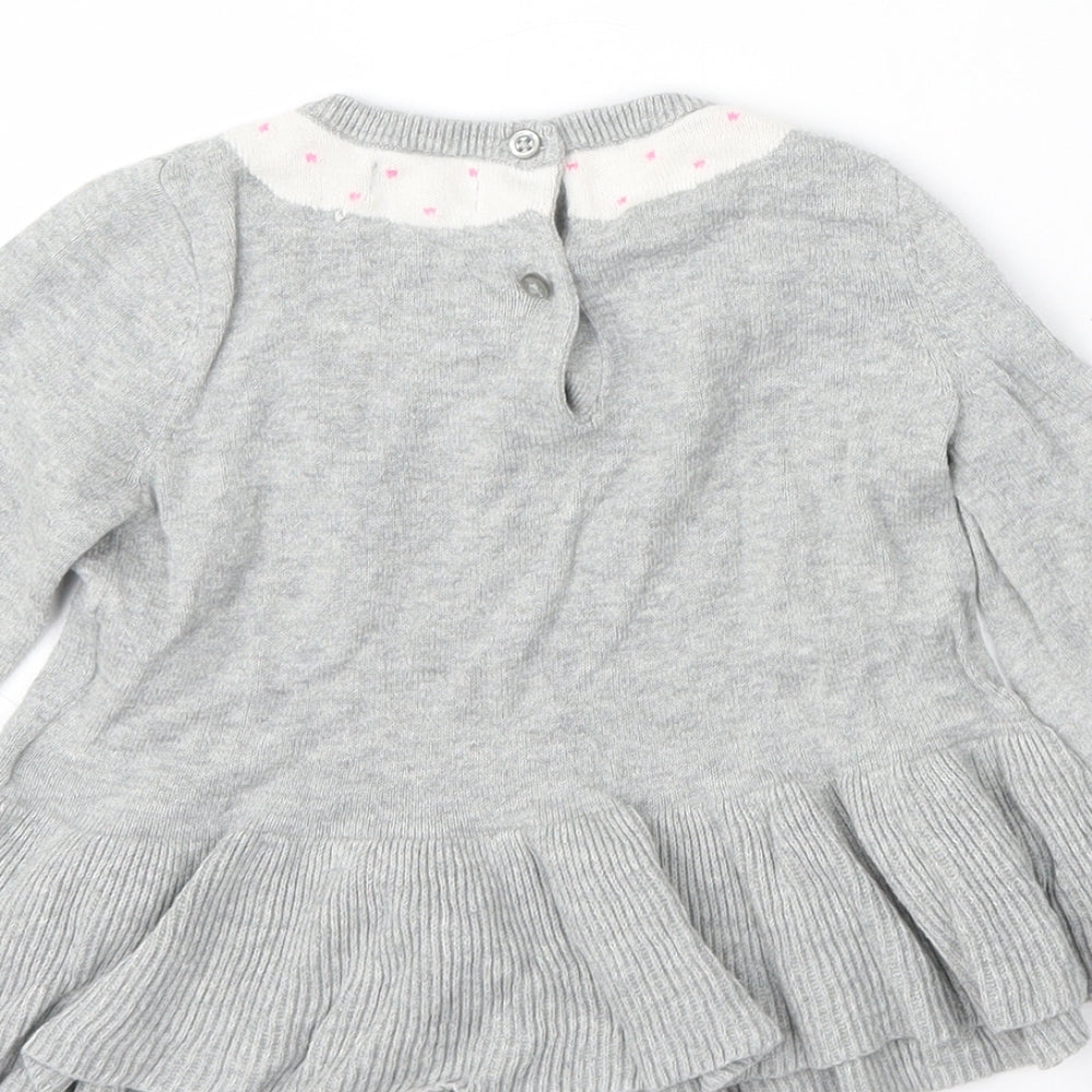 Gap Boys Grey  Cotton Skater Dress  Size 12-18 Months  Round Neck