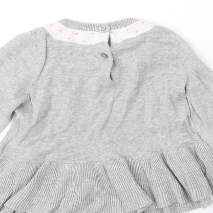 Gap Boys Grey  Cotton Skater Dress  Size 12-18 Months  Round Neck