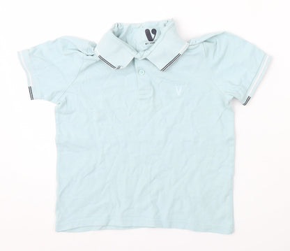 Very Boys Blue  Cotton Basic Polo Size 8 Years Collared Button