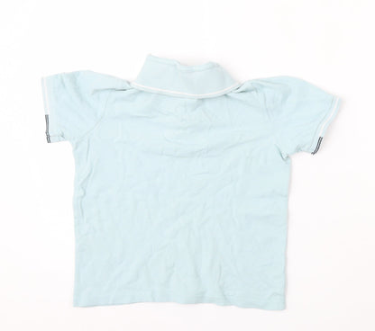 Very Boys Blue  Cotton Basic Polo Size 8 Years Collared Button