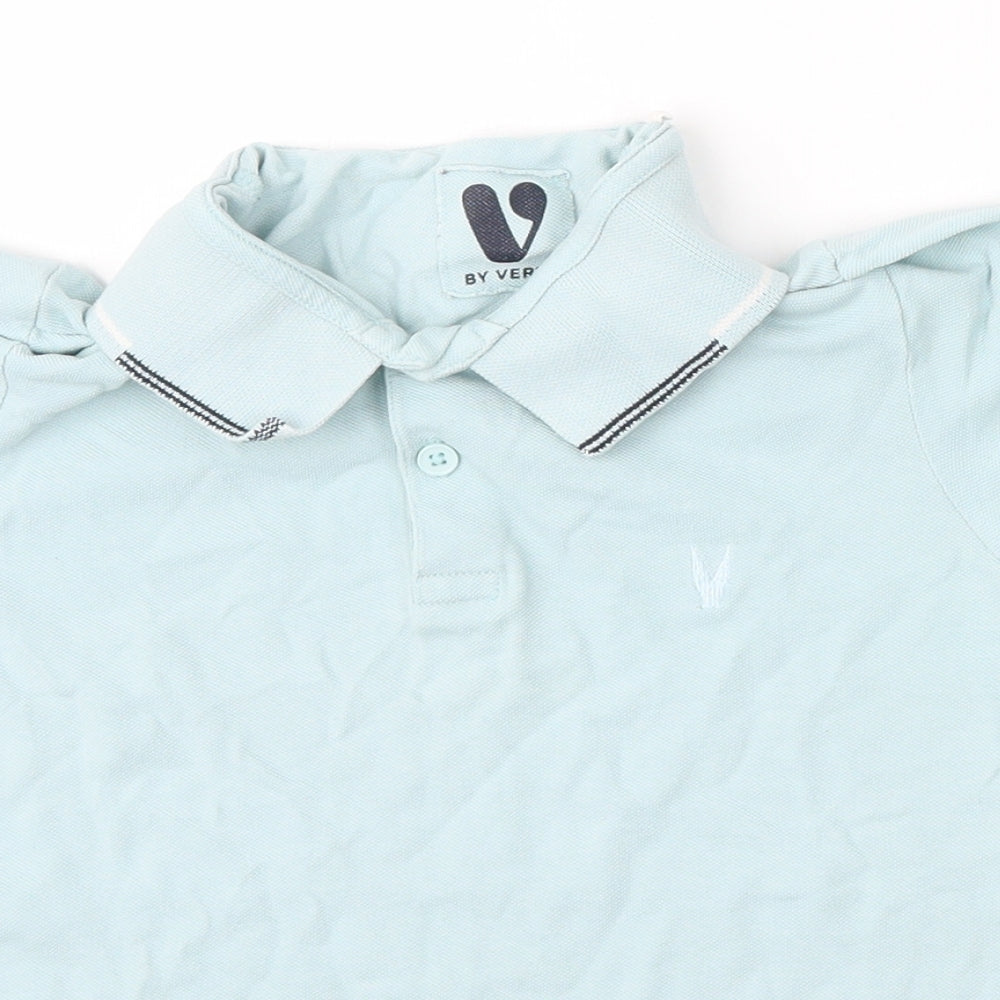 Very Boys Blue  Cotton Basic Polo Size 8 Years Collared Button