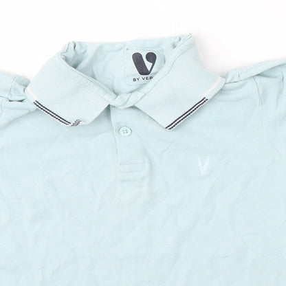 Very Boys Blue  Cotton Basic Polo Size 8 Years Collared Button