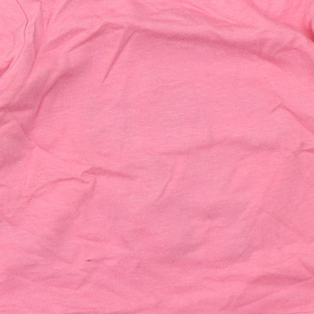 Primark Girls Pink  100% Cotton Basic T-Shirt Size 3-6 Months Round Neck Button