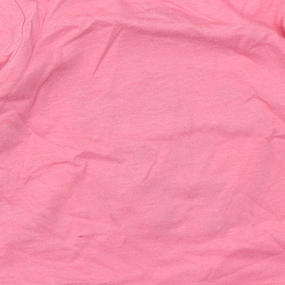 Primark Girls Pink  100% Cotton Basic T-Shirt Size 3-6 Months Round Neck Button
