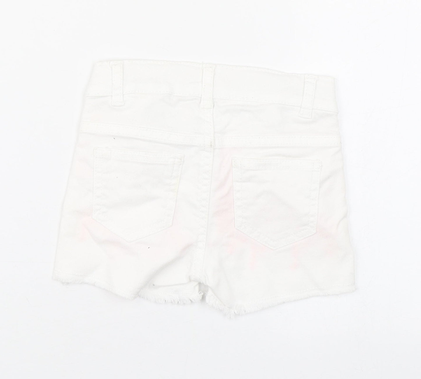 H&M Girls White  Cotton Boyfriend Shorts Size 3 Years  Regular Zip