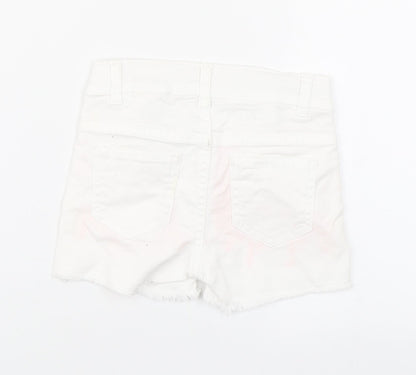 H&M Girls White  Cotton Boyfriend Shorts Size 3 Years  Regular Zip