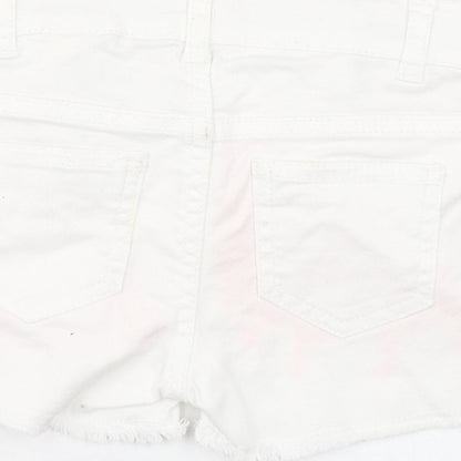 H&M Girls White  Cotton Boyfriend Shorts Size 3 Years  Regular Zip