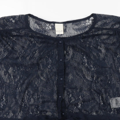 Womens UK Size XL VILA Blue Cardigan Jumper