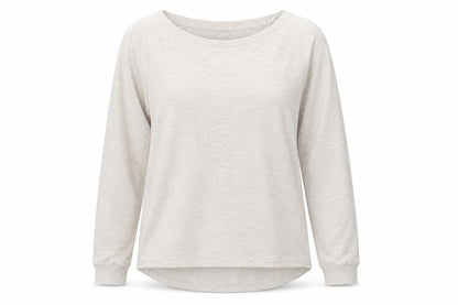 Front view of Primark women’s beige polyester pullover sweatshirt, size L, pullover