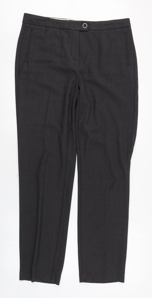Marks and Spencer Mens Grey  Polyester Trousers  Size 16 L32 in Regular Zip