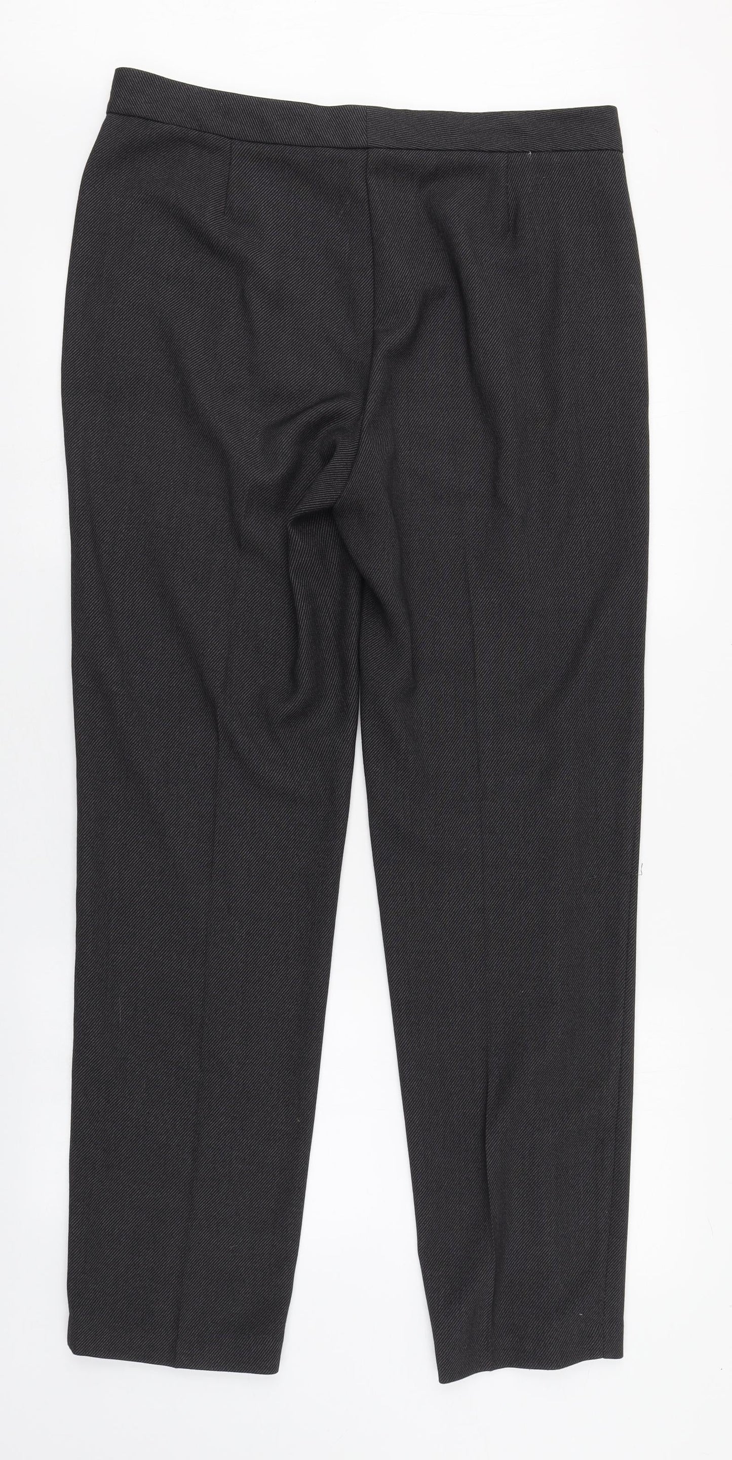 Marks and Spencer Mens Grey  Polyester Trousers  Size 16 L32 in Regular Zip