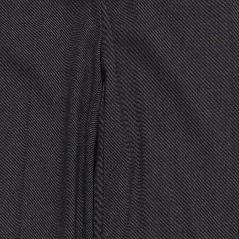 Marks and Spencer Mens Grey  Polyester Trousers  Size 16 L32 in Regular Zip