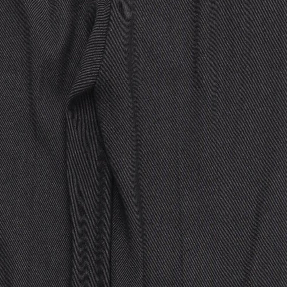 Marks and Spencer Mens Grey  Polyester Trousers  Size 16 L32 in Regular Zip
