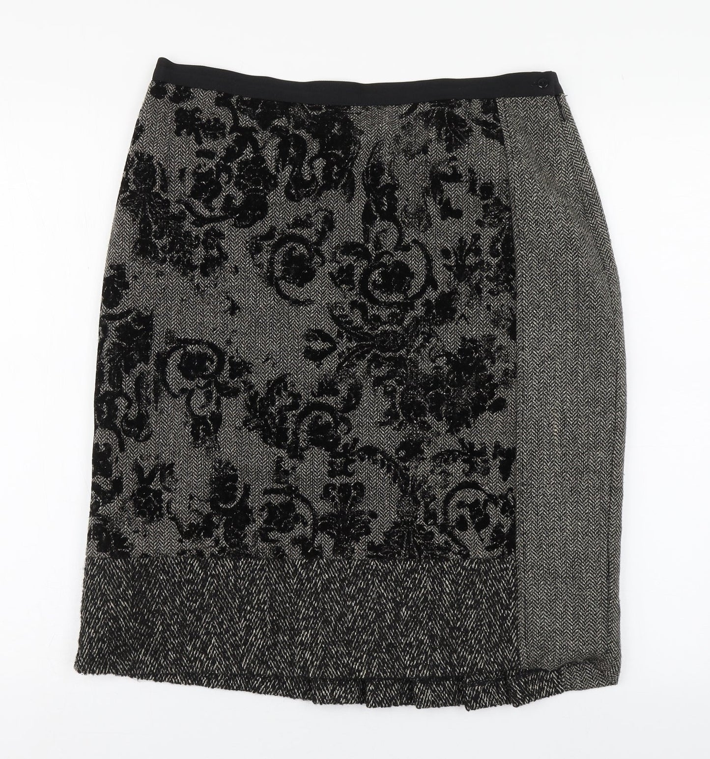 Per Una Womens Brown  Acrylic Straight & Pencil Skirt Size 14   Zip